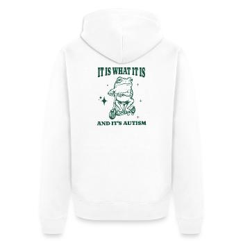 C’est ce que c’est et c’est l’autisme drôle animal grenouille - Veste à capuche bio Premium Unisexe - blanc - Dos - Thijin (182cm)