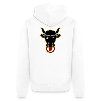 Uri-Flag - Unisex Premium Bio Zip Hoodie - Weiß - Hinten - Thijin (182cm)