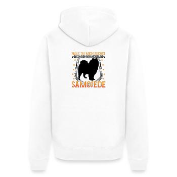Samojede mich suchen Schlittenhund - Unisex Premium Bio Zip Hoodie - Weiß - Hinten - Thijin (182cm)