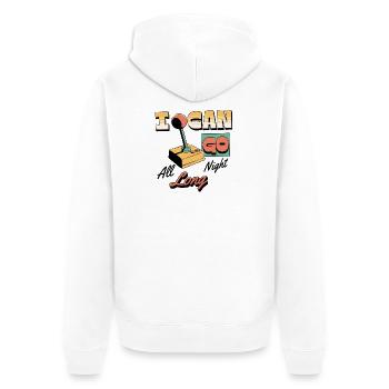 Retro Arcade Joystick I Can Go All Night Long - Unisex Premium Bio Zip Hoodie - Weiß - Hinten - Thijin (182cm)