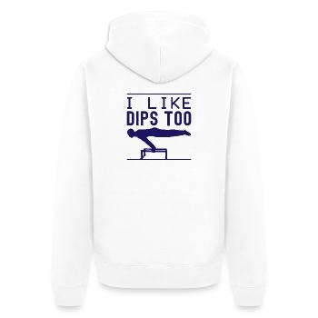 Fanatiques de fitness J’aime aussi les trempettes Gymnastique suédoise Gym - Veste à capuche bio Premium Unisexe - blanc - Dos - Thijin (182cm)
