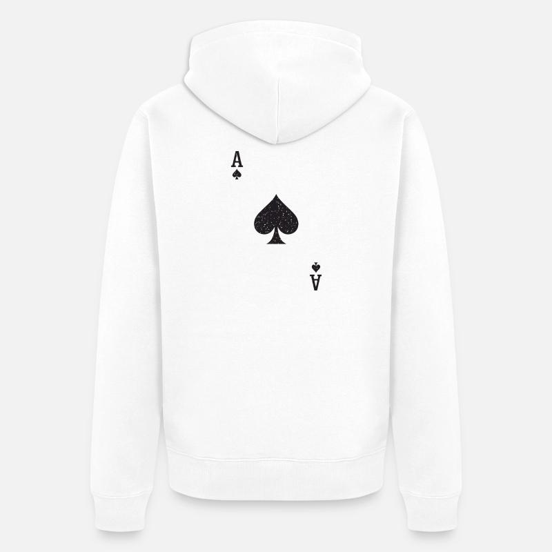 As de pique Impression minimale - Veste à capuche bio Premium Unisexe - blanc