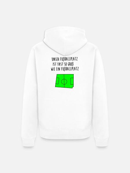 wie ein fussballplatz - Unisex Premium Bio Zip Hoodie - Weiß