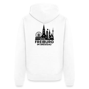 Freiburg im Breisgau Landmark City Silhouette - Unisex Premium Organic Zip Hoodie - white - Back - Thijin (182cm)