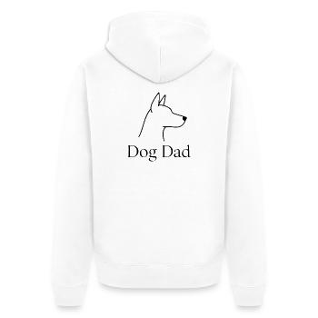 Dog Dad – Minimalist Dog Line Art - Unisex Premium Organic Zip Hoodie - white - Back - Thijin (182cm)