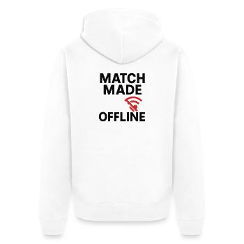 Match Made Offline Love Design - Veste à capuche bio Premium Unisexe - blanc - Dos - Thijin (182cm)