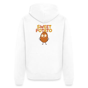 Motif de dessin animé mignon de pomme de terre - Veste à capuche bio Premium Unisexe - blanc - Dos - Thijin (182cm)