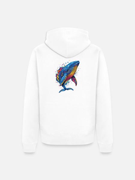 Blauwal Wal Blauwale Walgesang Taucher Ozean Wale - Unisex Premium Bio Zip Hoodie - Weiß