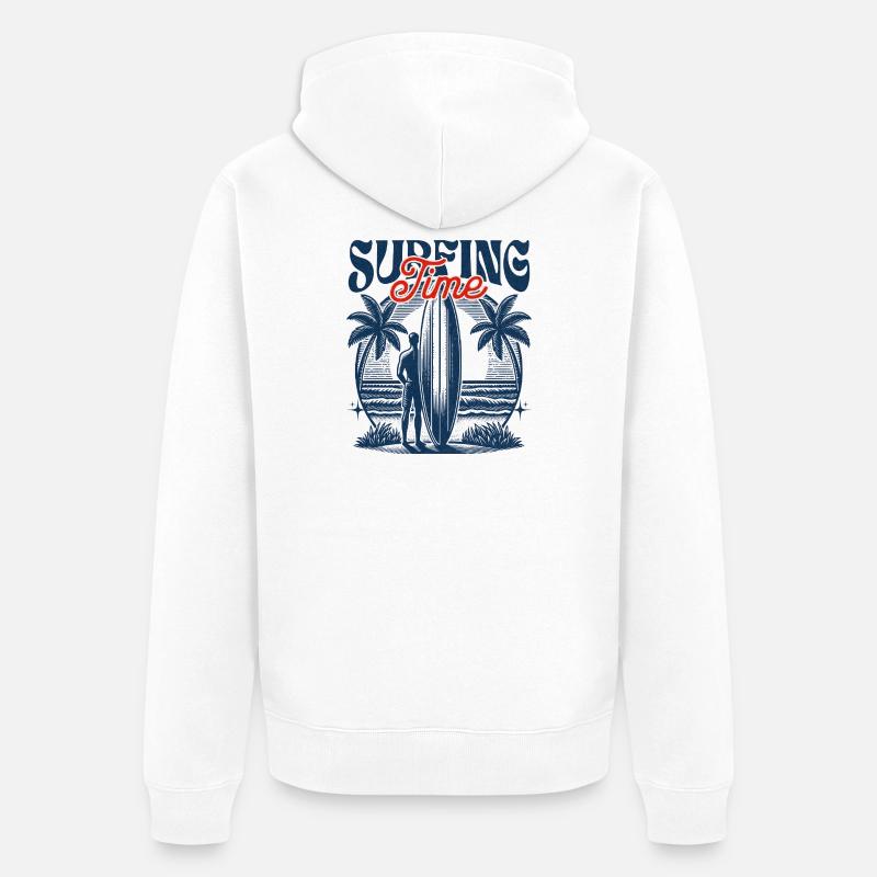 Temps de surf - Veste à capuche bio Premium Unisexe - blanc