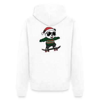 Panda Christmas Funny - Unisex Premium Organic Zip Hoodie - white - Back - Thijin (182cm)