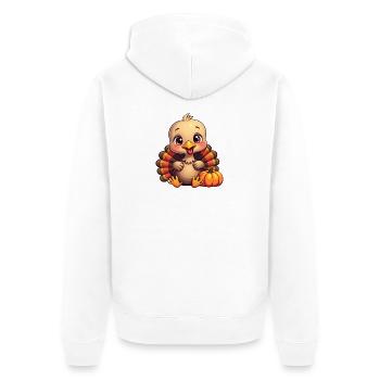 Thanksgiving Truthahn Baby - Unisex Premium Bio Zip Hoodie - Weiß - Hinten - Thijin (182cm)