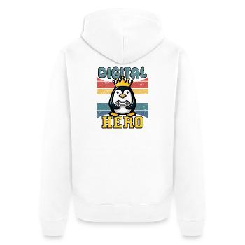 Digital Hero - Roi des Joueurs - Veste à capuche bio Premium Unisexe - blanc - Dos - Thijin (182cm)