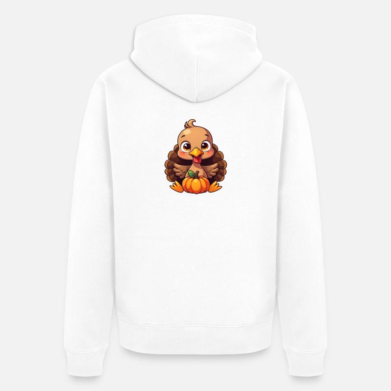 Bébé dinde de Thanksgiving - Veste à capuche bio Premium Unisexe - blanc