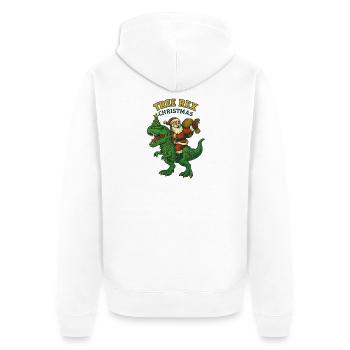 Noël – Tree Rex Weihnachten - Unisex Premium Bio Zip Hoodie - Weiß - Hinten - Thijin (182cm)