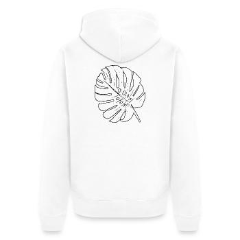 Contour de la feuille de Monstera - Veste à capuche bio Premium Unisexe - blanc - Dos - Thijin (182cm)