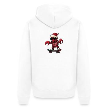 Hummer Krebs Weihnachten Lustig - Unisex Premium Bio Zip Hoodie - Weiß - Hinten - Thijin (182cm)