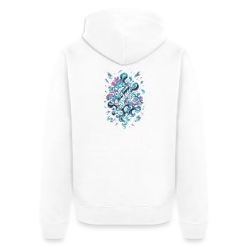 AI Abstract Coral - Unisex Premium Bio Zip Hoodie - Weiß - Hinten - Thijin (182cm)