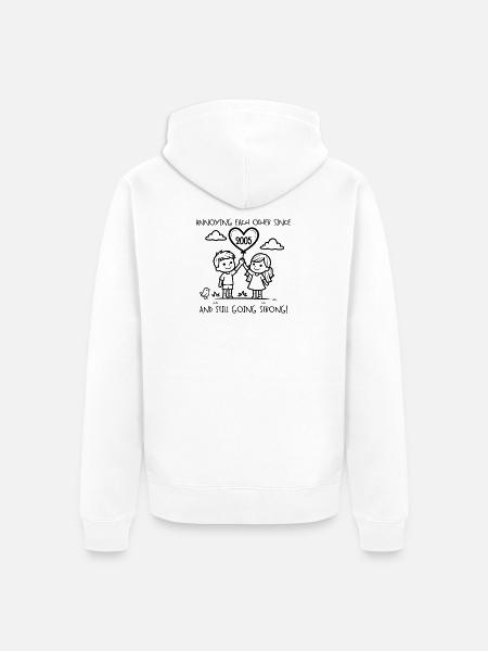 Einander nerven seit 2005 Jubiläum - Unisex Premium Bio Zip Hoodie - Weiß