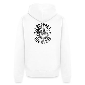 Ich unterstütze den Claus - Unisex Premium Bio Zip Hoodie - Weiß - Hinten - Thijin (182cm)