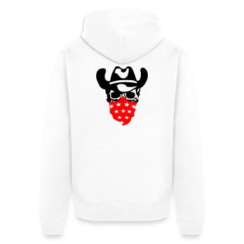 Cowboy Skull - Unisex Premium Organic Zip Hoodie - white - Back - Thijin (182cm)