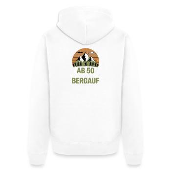 Ab 50 Geht Es Nur Noch Bergauf Bergmotiv - Unisex Premium Bio Zip Hoodie - Weiß - Hinten - Thijin (182cm)