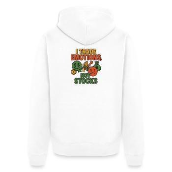 Je négocie des émotions pas des actions, drôle d’investissement - Veste à capuche bio Premium Unisexe - blanc - Dos - Thijin (182cm)