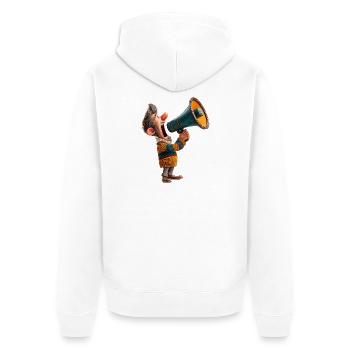 Haut-parleur mégaphone de dessin animé - Veste à capuche bio Premium Unisexe - blanc - Dos - Thijin (182cm)