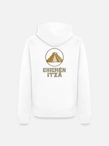 Chichén Itzá Tempel Vintage - Unisex Premium Bio Zip Hoodie - Weiß