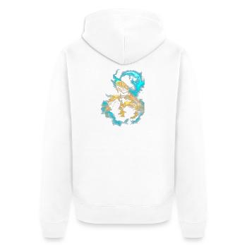 Bartagamen Trio - Unisex Premium Bio Zip Hoodie - Weiß - Hinten - Thijin (182cm)
