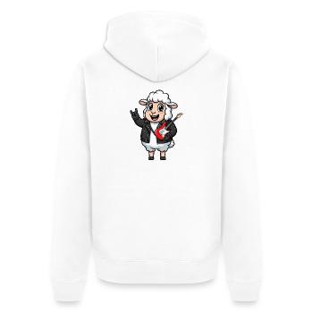 Rocker Sheep avec guitare électrique - Veste à capuche bio Premium Unisexe - blanc - Dos - Thijin (182cm)