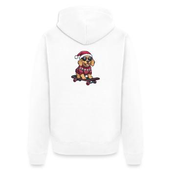 Golden Retriever Chien Noël Drôle Drôle - Veste à capuche bio Premium Unisexe - blanc - Dos - Thijin (182cm)