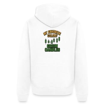 Green Candles Stock Mood, Investir - Veste à capuche bio Premium Unisexe - blanc - Dos - Thijin (182cm)