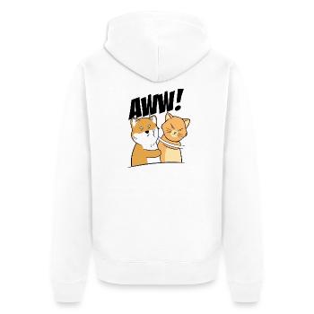 Lustige Katze Slap Meme Katzenliebhaber Katzen Haltung - Unisex Premium Bio Zip Hoodie - Weiß - Hinten - Thijin (182cm)