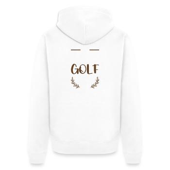 I Love Golf Motiv - Unisex Premium Bio Zip Hoodie - Weiß - Hinten - Thijin (182cm)