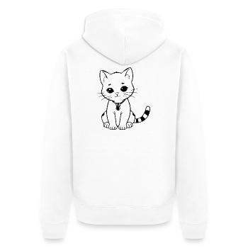 Katze Kätzchen Katzenshirt Geschenk - Unisex Premium Bio Zip Hoodie - Weiß - Hinten - Thijin (182cm)
