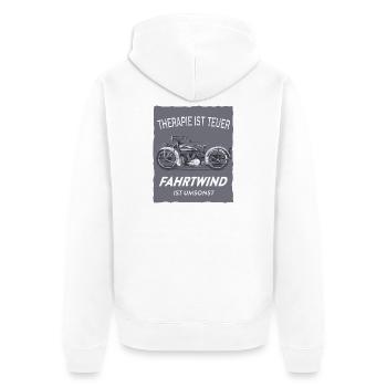 Airstream instead of therapy - Unisex Premium Organic Zip Hoodie - white - Back - Thijin (182cm)