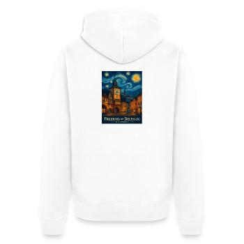 Freiburg Sternennacht Stadtbild - Unisex Premium Bio Zip Hoodie - Weiß - Hinten - Thijin (182cm)
