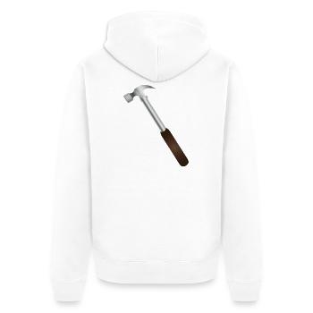 Marteau de charpentier – symbole d’un véritable savoir-faire - Veste à capuche bio Premium Unisexe - blanc - Dos - Thijin (182cm)