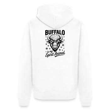 Buffalo Saying Buffalo Funny Buffalo Gift - Unisex Premium Organic Zip Hoodie - white - Back - Thijin (182cm)