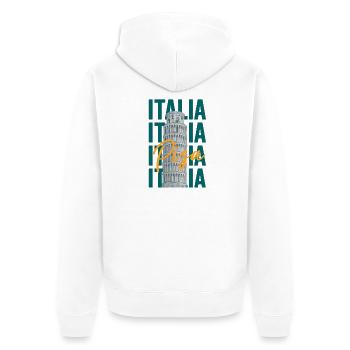 PISA - ITALIA - ITALY - ITALIEN - TOWER - TURM - Unisex Premium Bio Zip Hoodie - Weiß - Hinten - Thijin (182cm)