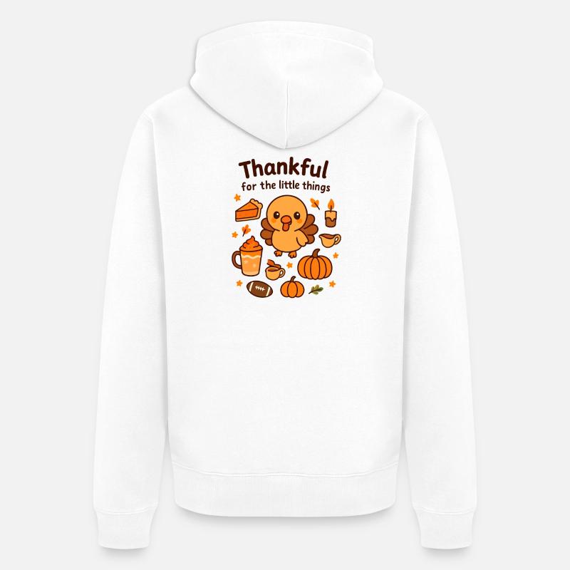Mignon défilé de Thanksgiving à la dinde - Veste à capuche bio Premium Unisexe - blanc