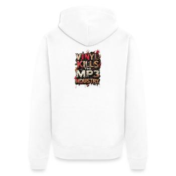 vinyl_love_013 - Unisex Premium Organic Zip Hoodie - white - Back - Thijin (182cm)