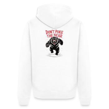 Don't Poke The Bear - Wildes Bären Design - Unisex Premium Bio Zip Hoodie - Weiß - Hinten - Thijin (182cm)