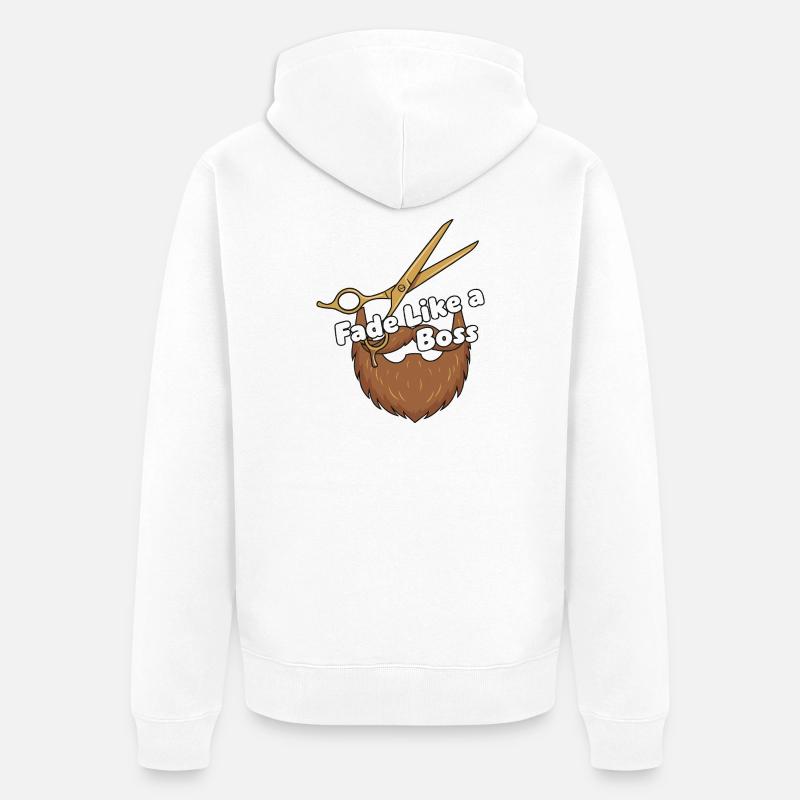 Fade Like a... Bart Scheren - Unisex Premium Bio Zip Hoodie - Weiß