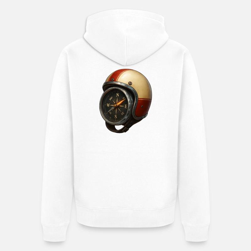 Helm_mit_Kompass - Veste à capuche bio Premium Unisexe - blanc