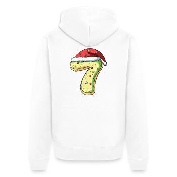 Biscuit de Noël à 7 chiffres - Veste à capuche bio Premium Unisexe - blanc - Dos - Thijin (182cm)