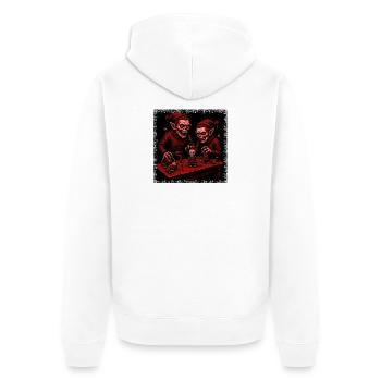 Creepy Christmas Zombie Elf Skeleton Horror - Unisex Premium Organic Zip Hoodie - white - Back - Thijin (182cm)