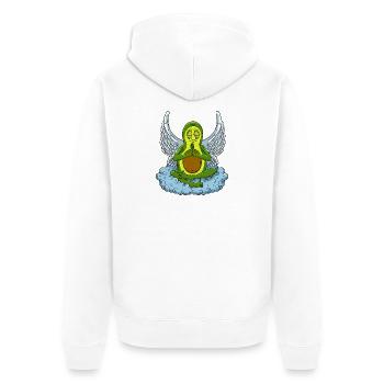 Avocado Angel Mediation - Unisex Premium Organic Zip Hoodie - white - Back - Thijin (182cm)