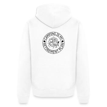 Camping ist mein Altersvorsorgeplan - Unisex Premium Bio Zip Hoodie - Weiß - Hinten - Thijin (182cm)