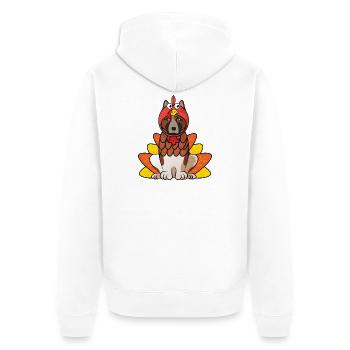 American Akita Thanksgiving Hundekostüm Haustier Outfit - Unisex Premium Bio Zip Hoodie - Weiß - Hinten - Thijin (182cm)